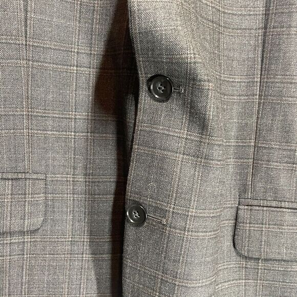 Peter Millar Gray Plaid Wool Two Button Sports Blazer Jacket Men’s Size 44XT - Picture 2 of 15